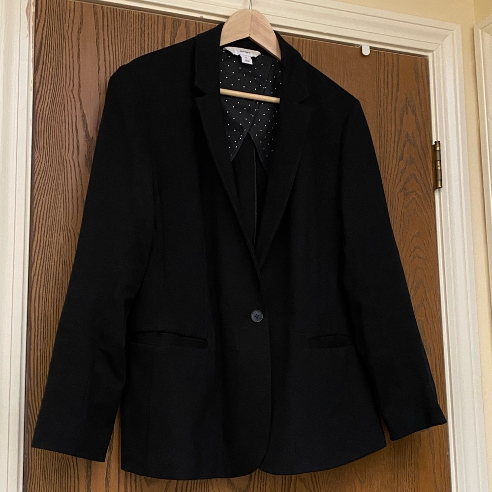 TWO old navy blazers - black & grey
